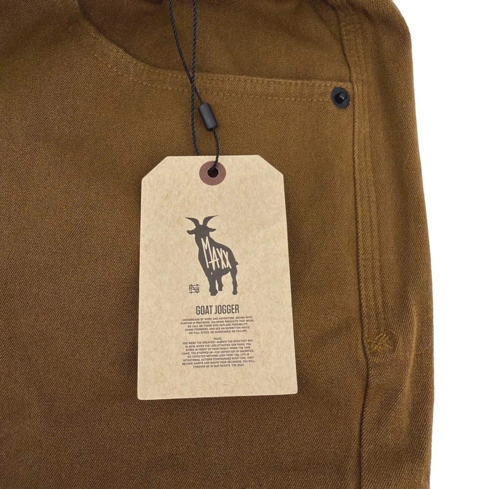 Flag Nor Fail Goat Jogger Pants Mens L Brown Canvas Cargo Utility Streetwear NEW - Picture 2 of 16